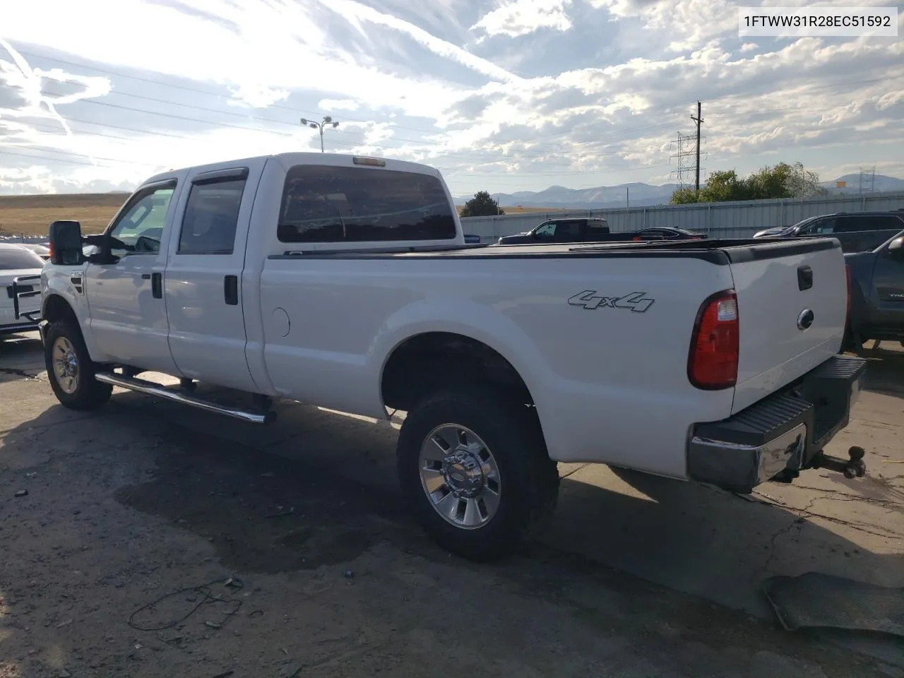 2008 Ford F350 Srw Super Duty VIN: 1FTWW31R28EC51592 Lot: 71075074