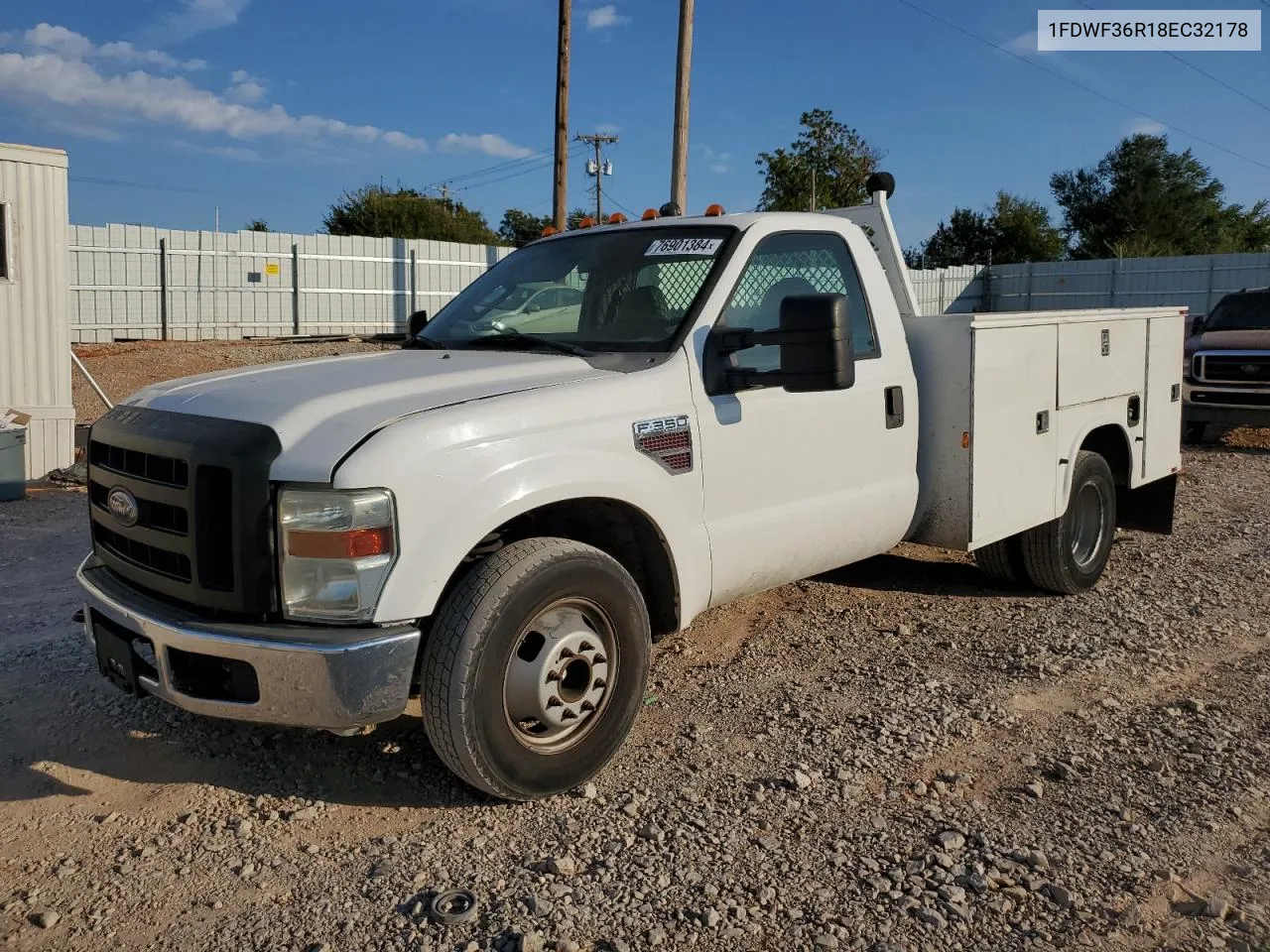 2008 Ford F350 Super Duty VIN: 1FDWF36R18EC32178 Lot: 76901384