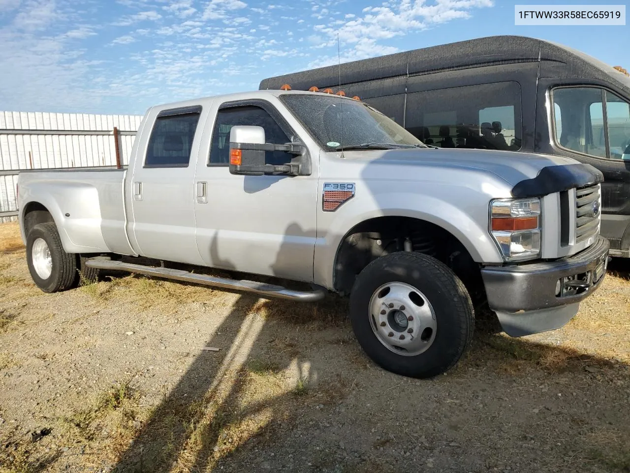 2008 Ford F350 Super Duty VIN: 1FTWW33R58EC65919 Lot: 77649724