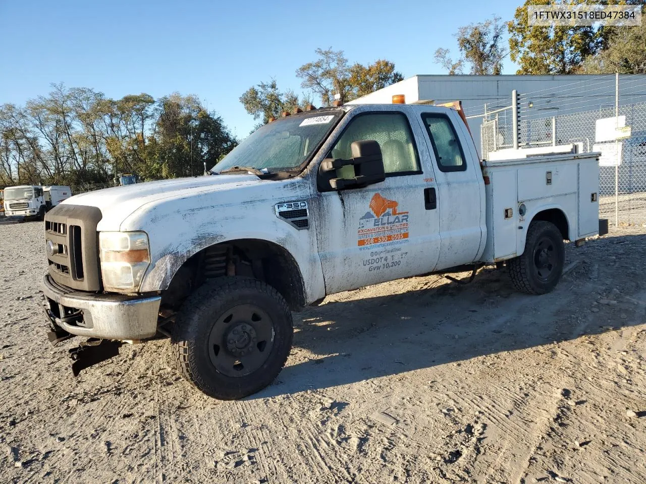 2008 Ford F350 Srw Super Duty VIN: 1FTWX31518ED47384 Lot: 77774654