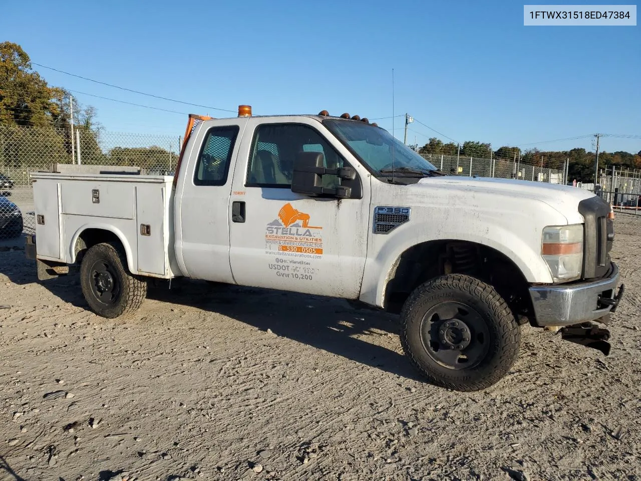 2008 Ford F350 Srw Super Duty VIN: 1FTWX31518ED47384 Lot: 77774654