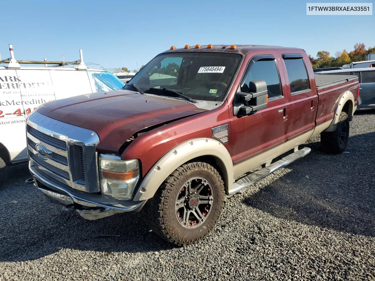 2010 Ford F350 Super Duty VIN: 1FTWW3BRXAEA33551 Lot: 75840494