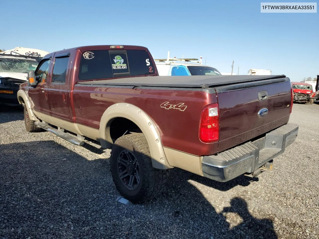 2010 Ford F350 Super Duty VIN: 1FTWW3BRXAEA33551 Lot: 75840494