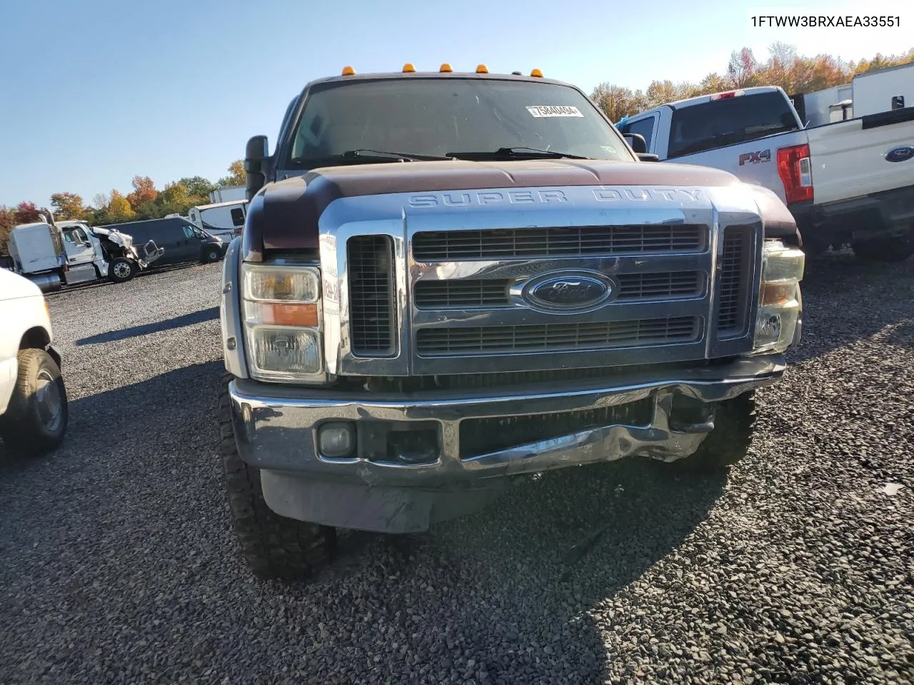 2010 Ford F350 Super Duty VIN: 1FTWW3BRXAEA33551 Lot: 75840494