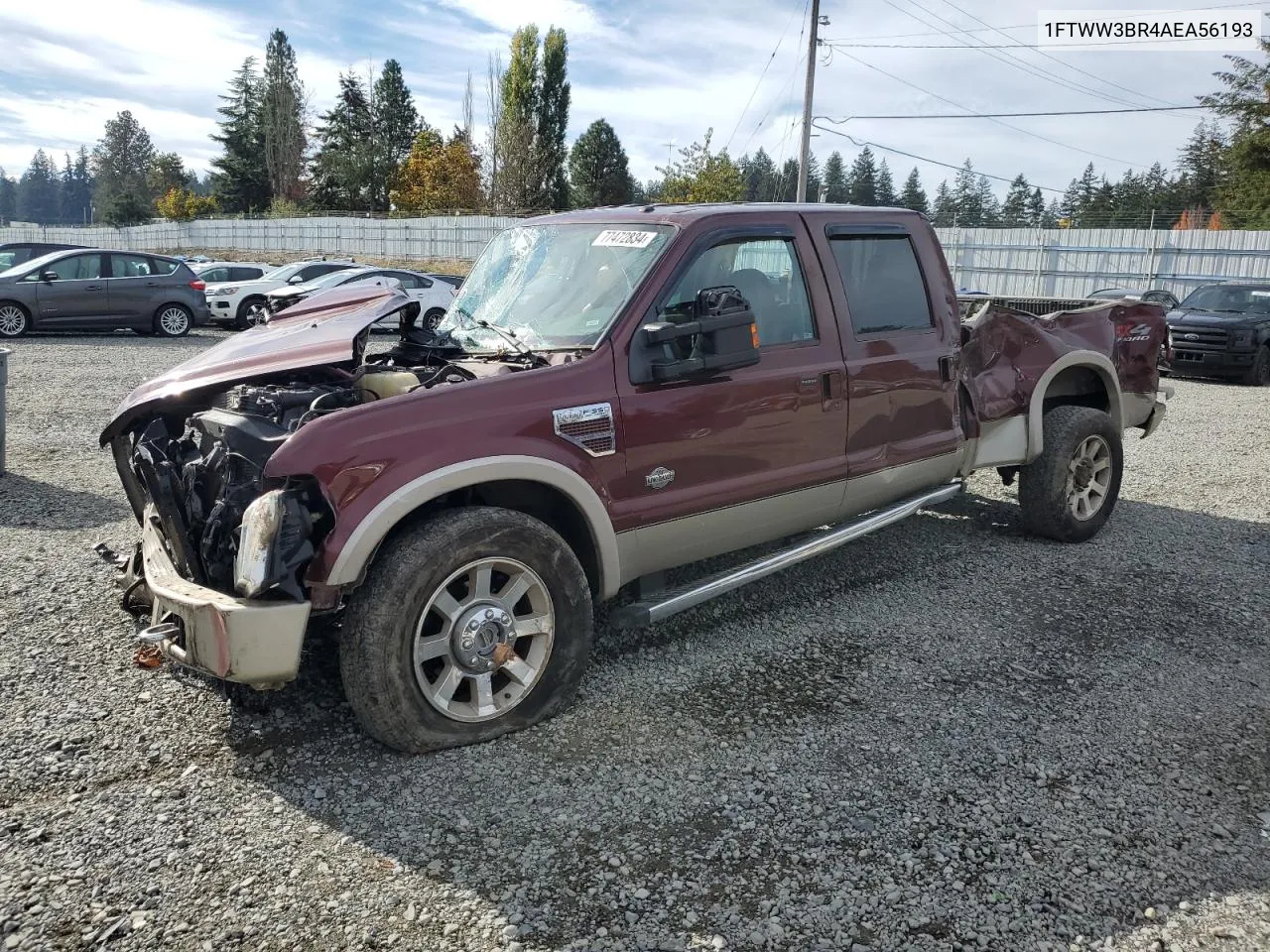 2010 Ford F350 Super Duty VIN: 1FTWW3BR4AEA56193 Lot: 77472834