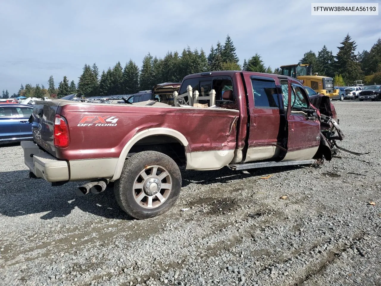 2010 Ford F350 Super Duty VIN: 1FTWW3BR4AEA56193 Lot: 77472834