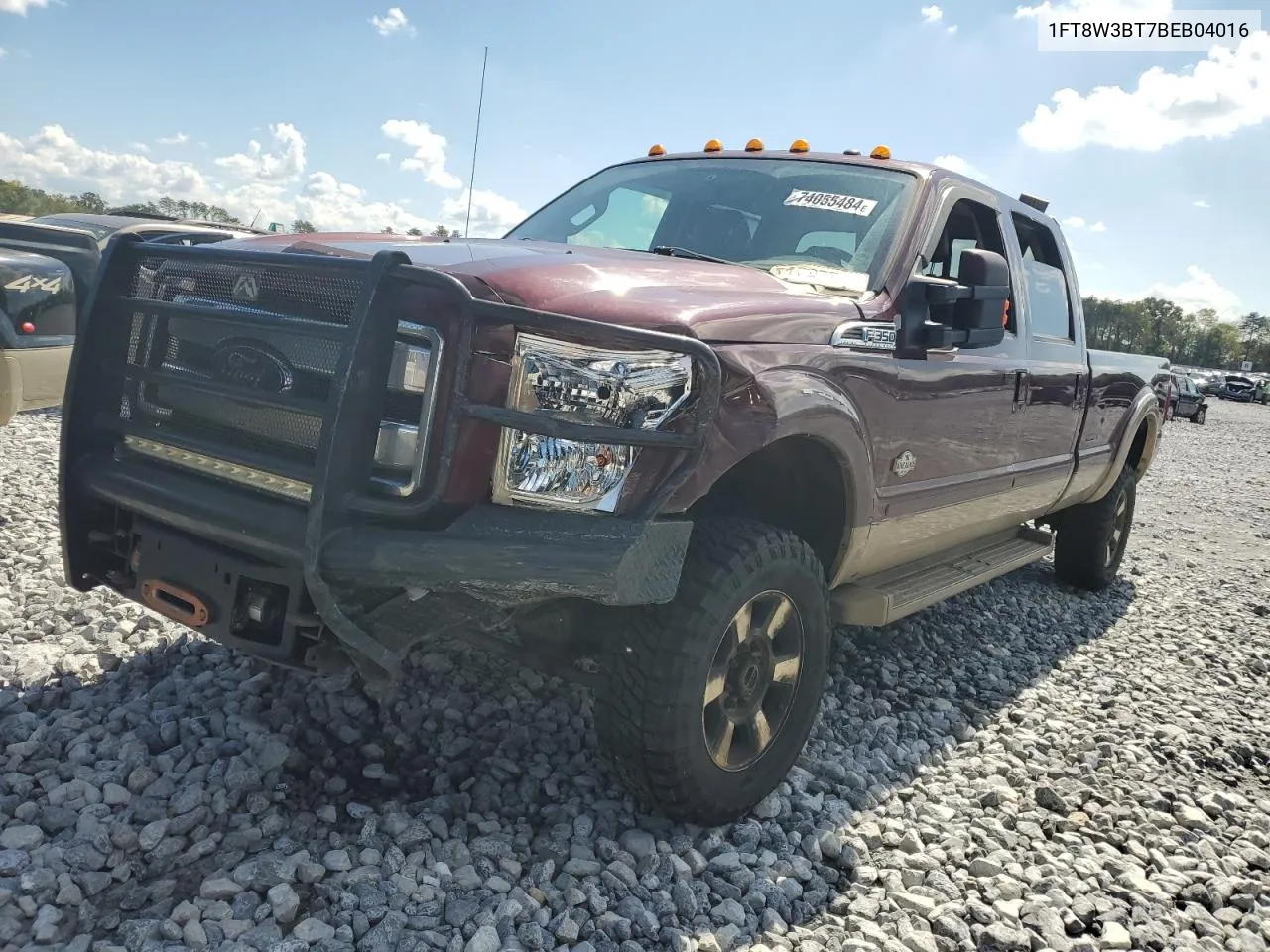 2011 Ford F350 Super Duty VIN: 1FT8W3BT7BEB04016 Lot: 74055484