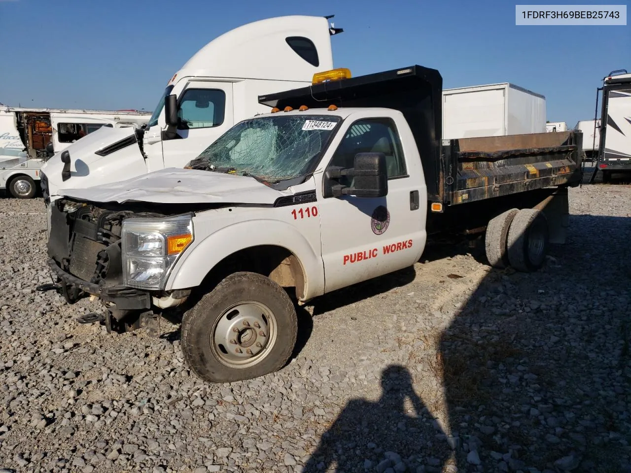 2011 Ford F350 Super Duty VIN: 1FDRF3H69BEB25743 Lot: 77348124