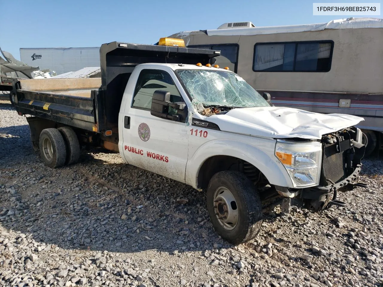 2011 Ford F350 Super Duty VIN: 1FDRF3H69BEB25743 Lot: 77348124