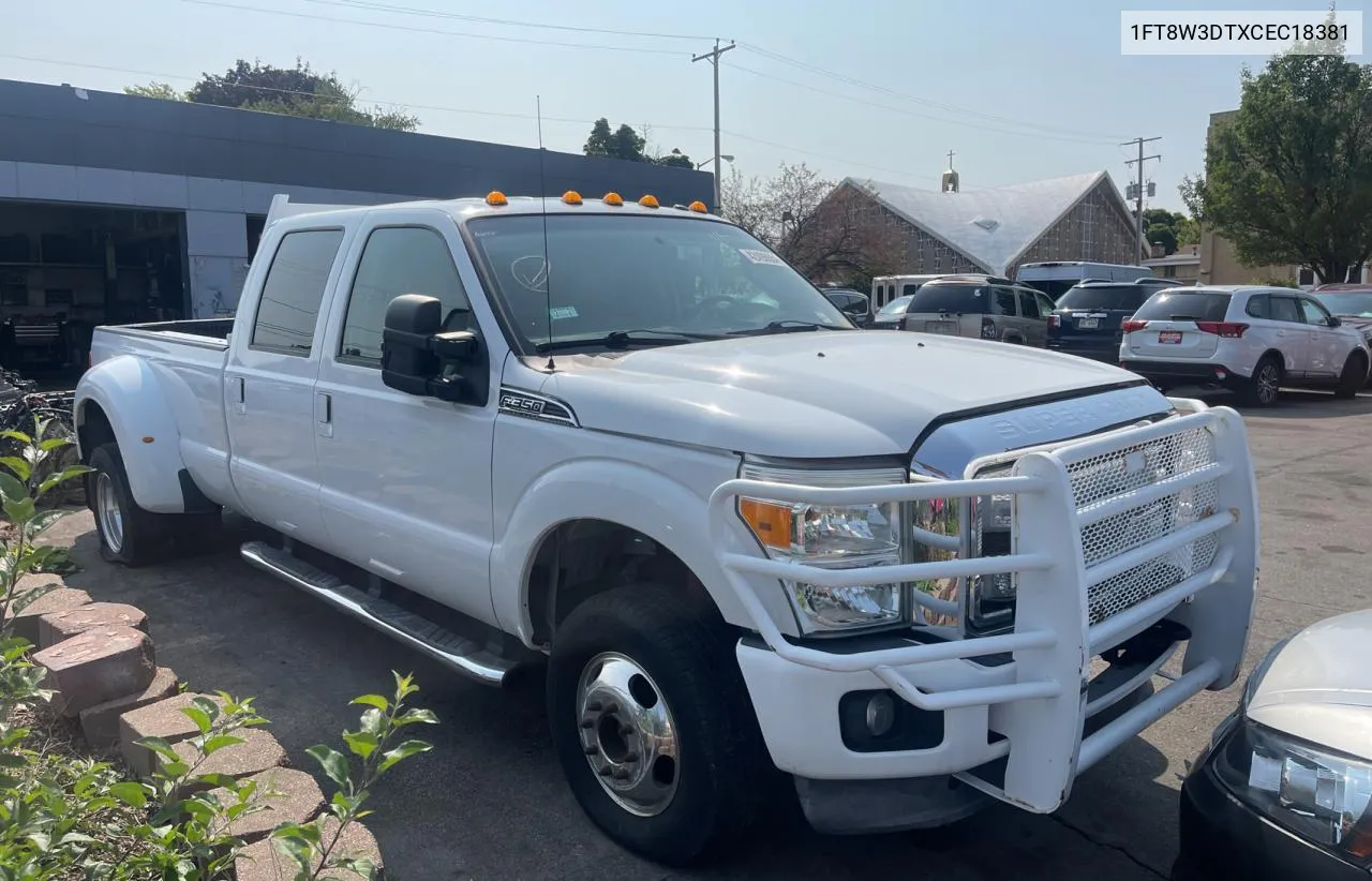 2012 Ford F350 Super Duty VIN: 1FT8W3DTXCEC18381 Lot: 71447024