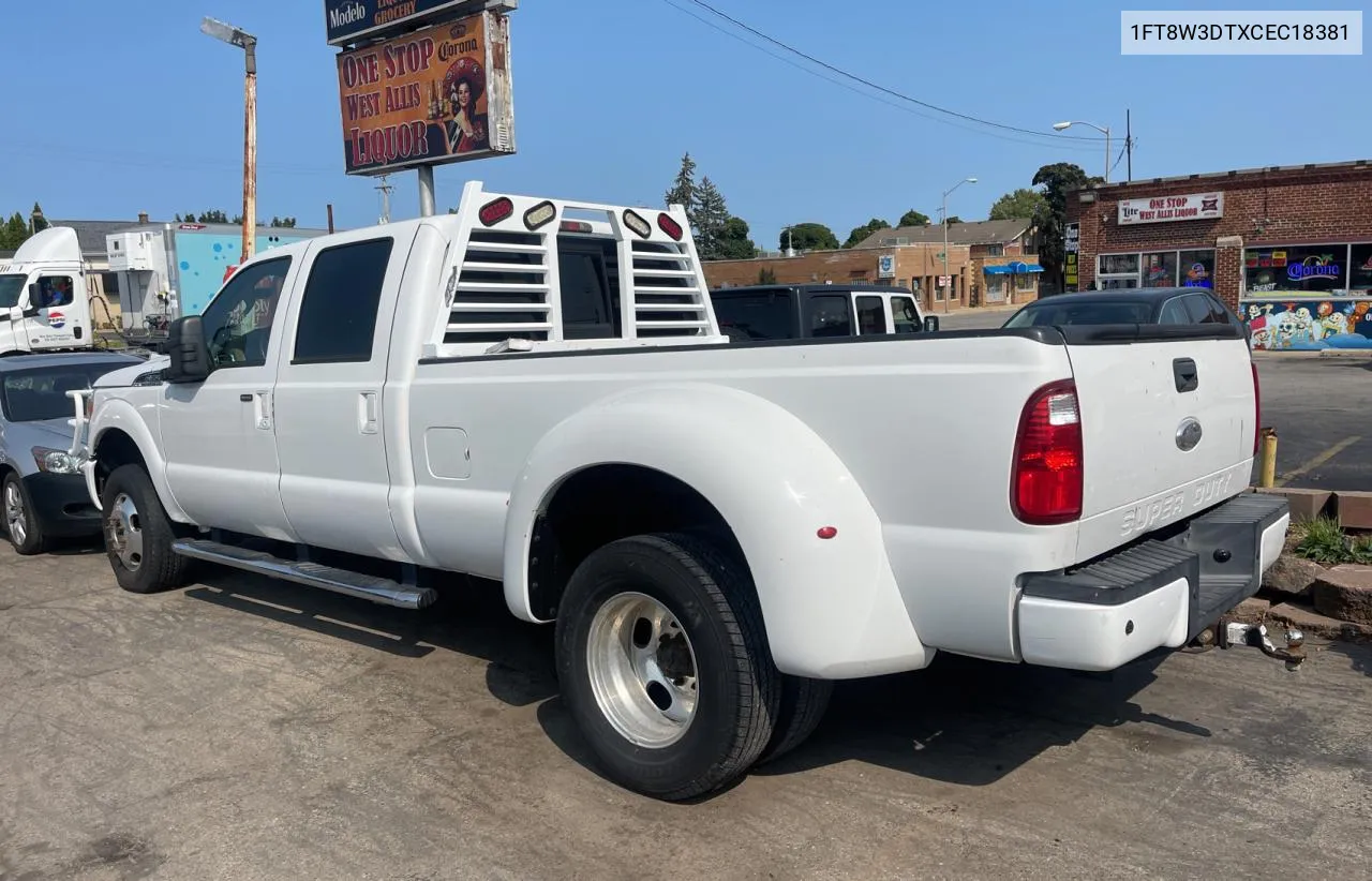 2012 Ford F350 Super Duty VIN: 1FT8W3DTXCEC18381 Lot: 71447024