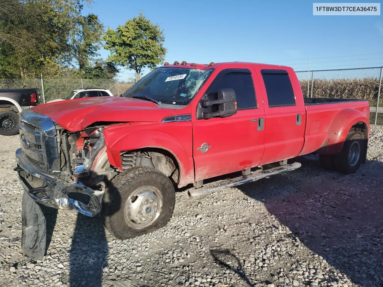 2012 Ford F350 Super Duty VIN: 1FT8W3DT7CEA36475 Lot: 73918134