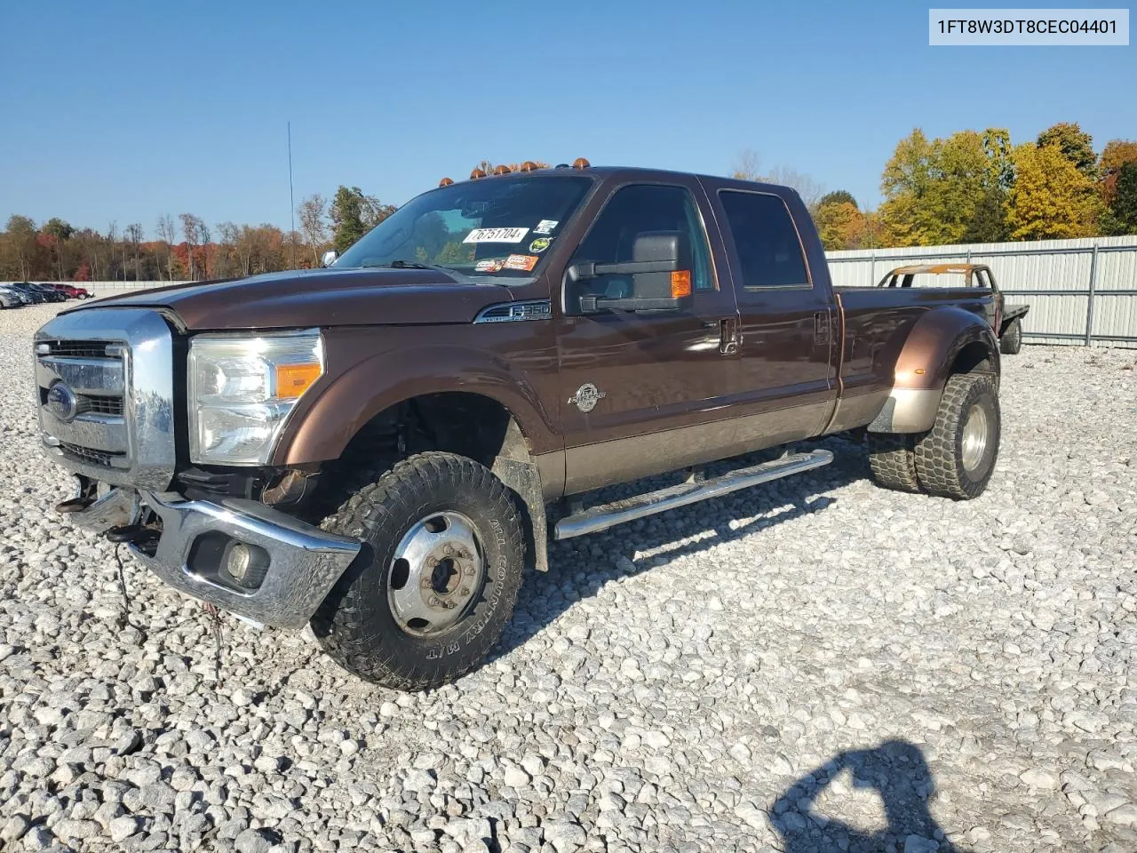 2012 Ford F350 Super Duty VIN: 1FT8W3DT8CEC04401 Lot: 76751704