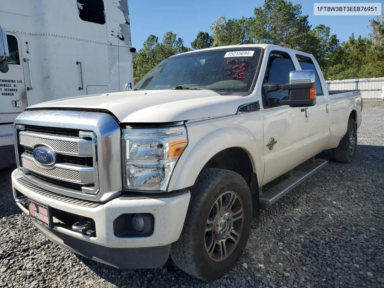 2014 Ford F350 Super Duty VIN: 1FT8W3BT3EEB76951 Lot: 75215694