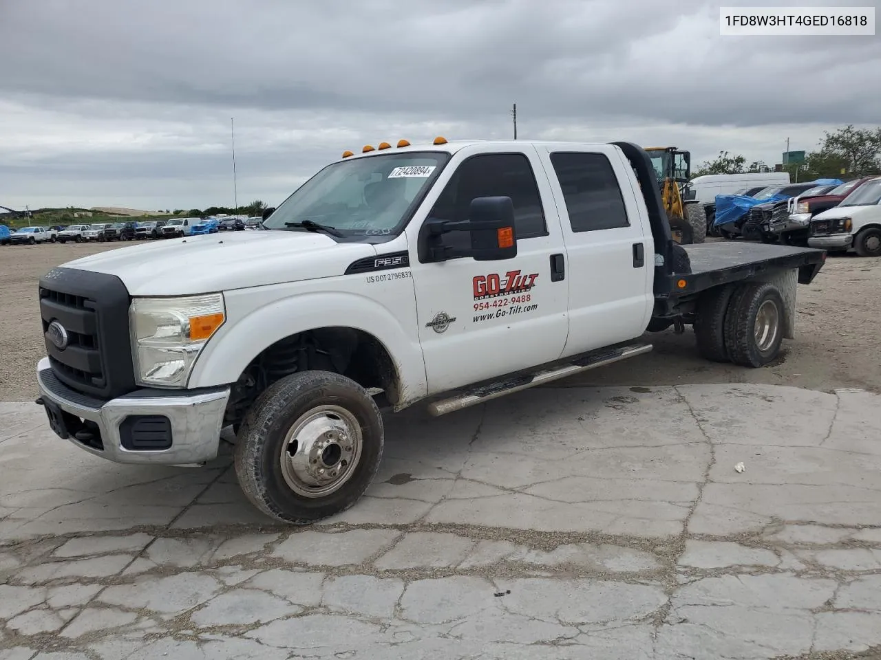 2016 Ford F350 Super Duty VIN: 1FD8W3HT4GED16818 Lot: 72420894