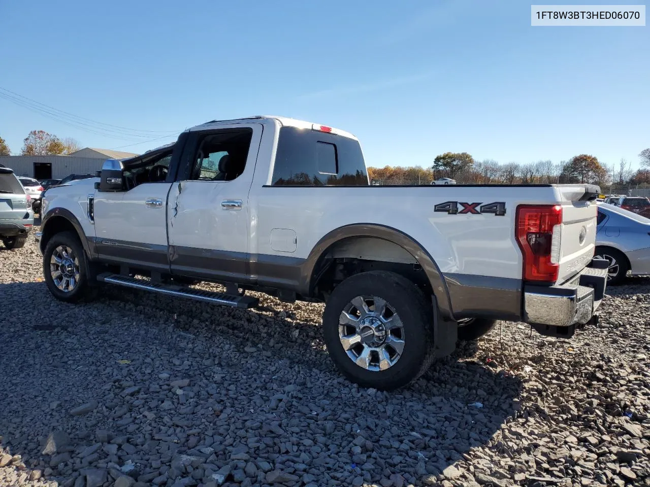 2017 Ford F350 Super Duty VIN: 1FT8W3BT3HED06070 Lot: 76960134