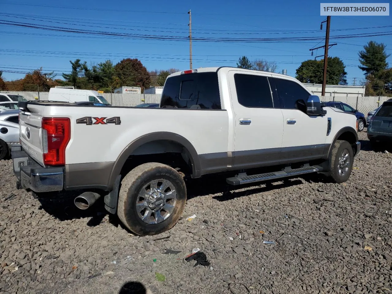 2017 Ford F350 Super Duty VIN: 1FT8W3BT3HED06070 Lot: 76960134