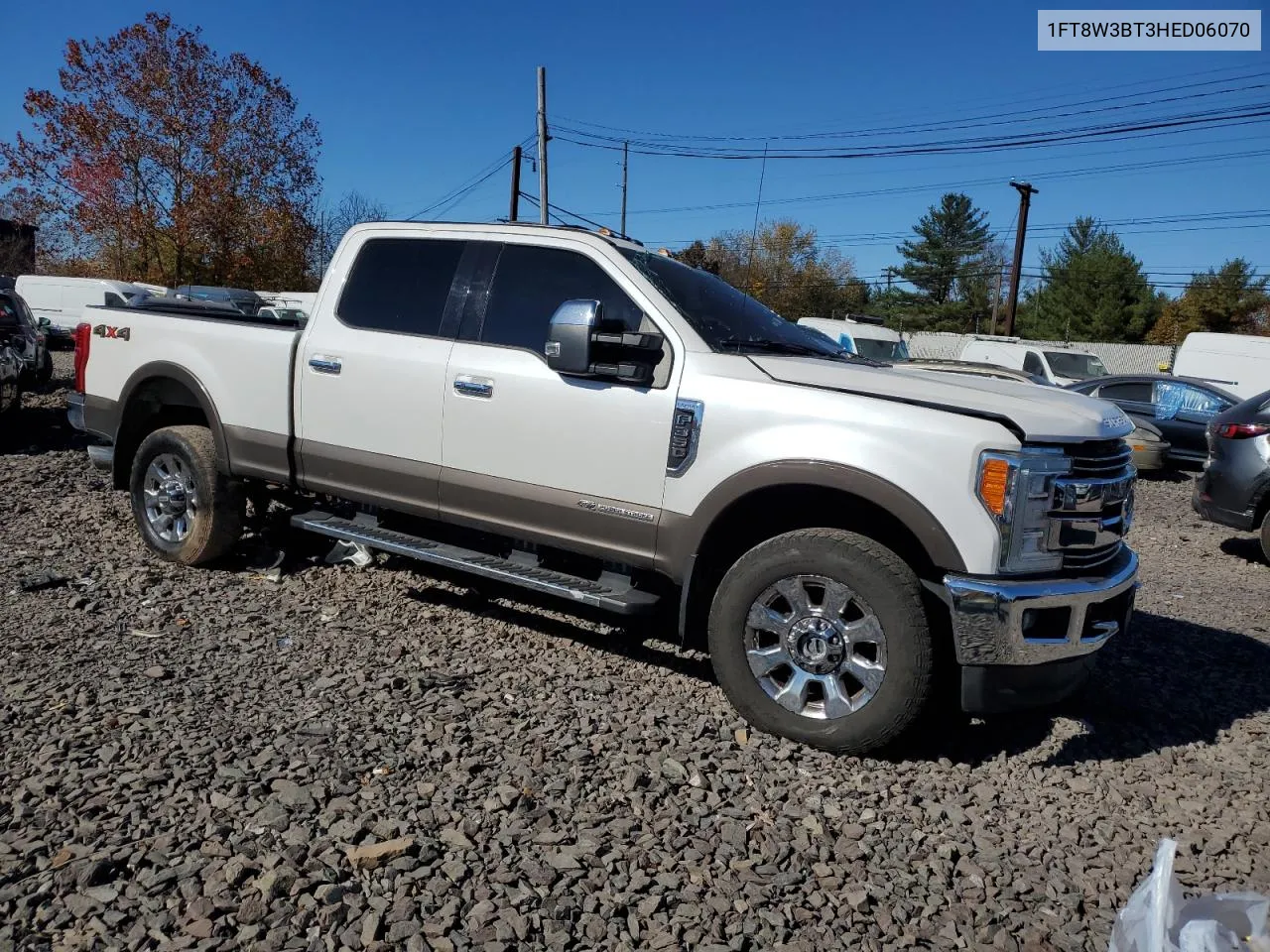 2017 Ford F350 Super Duty VIN: 1FT8W3BT3HED06070 Lot: 76960134