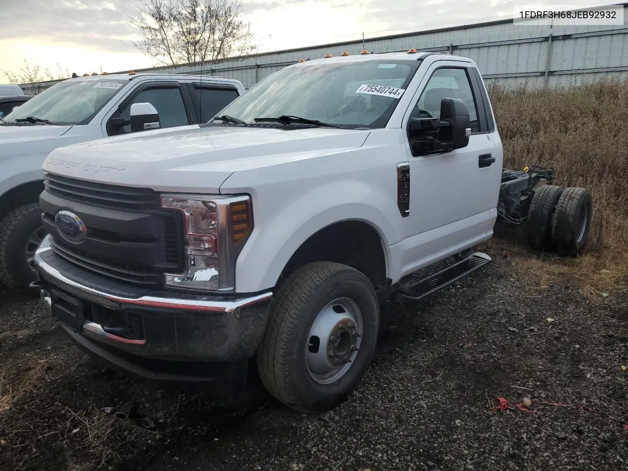 2018 Ford F350 Super Duty VIN: 1FDRF3H68JEB92932 Lot: 75540744