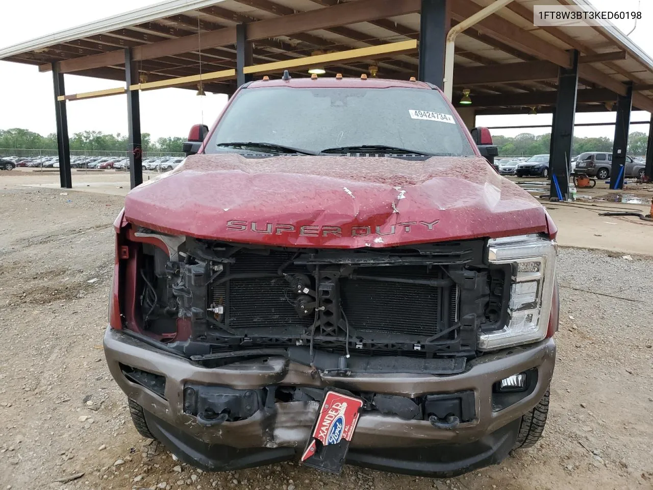 2019 Ford F350 Super Duty VIN: 1FT8W3BT3KED60198 Lot: 49424734