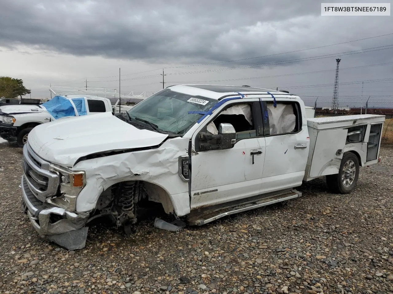 2022 Ford F350 Super Duty VIN: 1FT8W3BT5NEE67189 Lot: 68653224