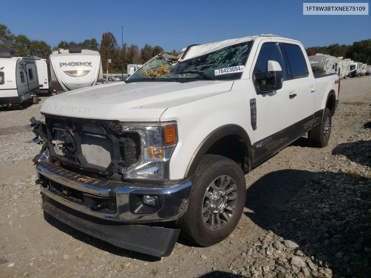 2022 Ford F350 Super Duty VIN: 1FT8W3BTXNEE75109 Lot: 76423094