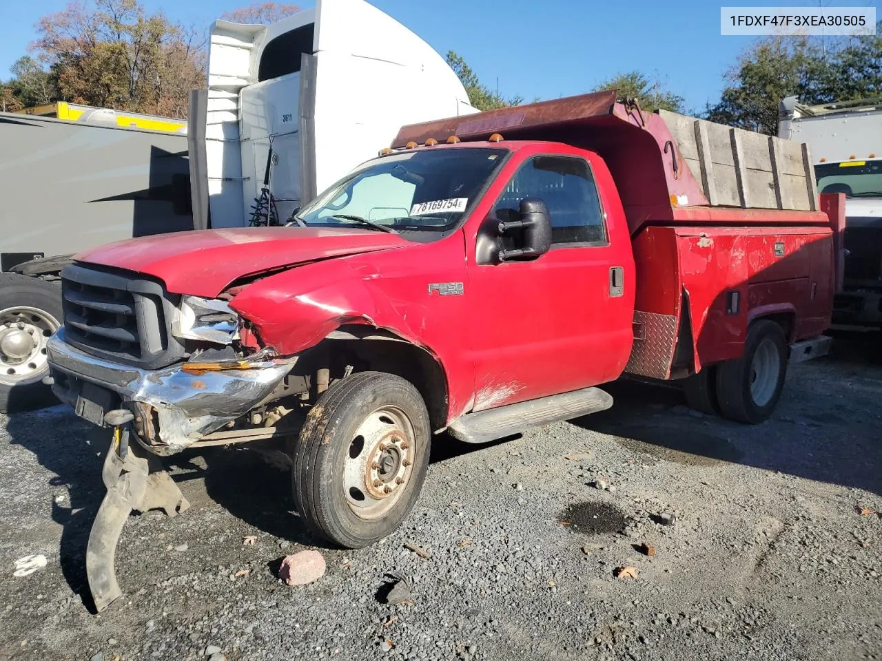 1999 Ford F450 Super Duty VIN: 1FDXF47F3XEA30505 Lot: 78169754