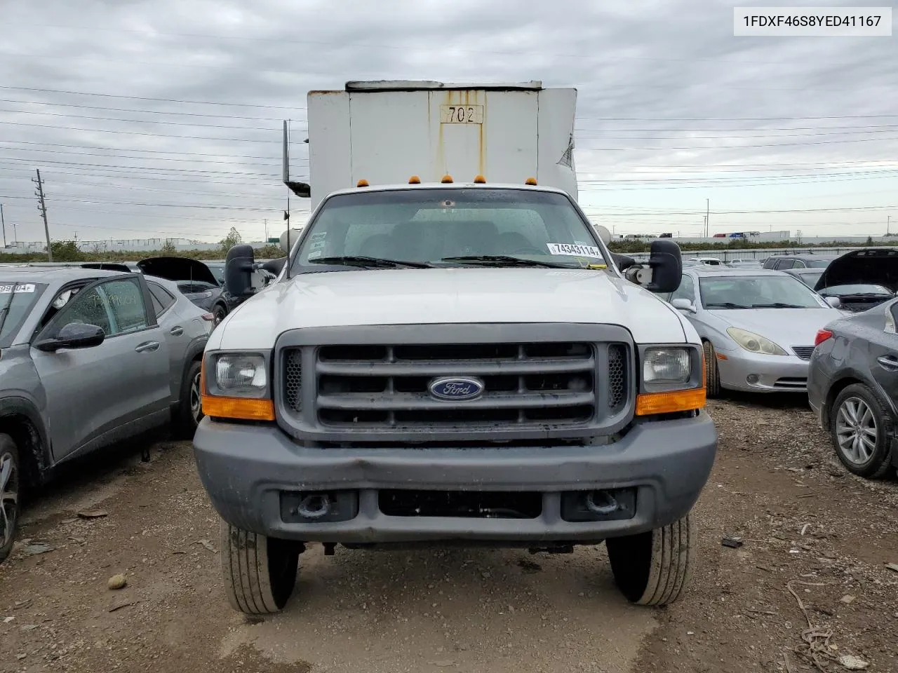 2000 Ford F450 Super Duty VIN: 1FDXF46S8YED41167 Lot: 74343114