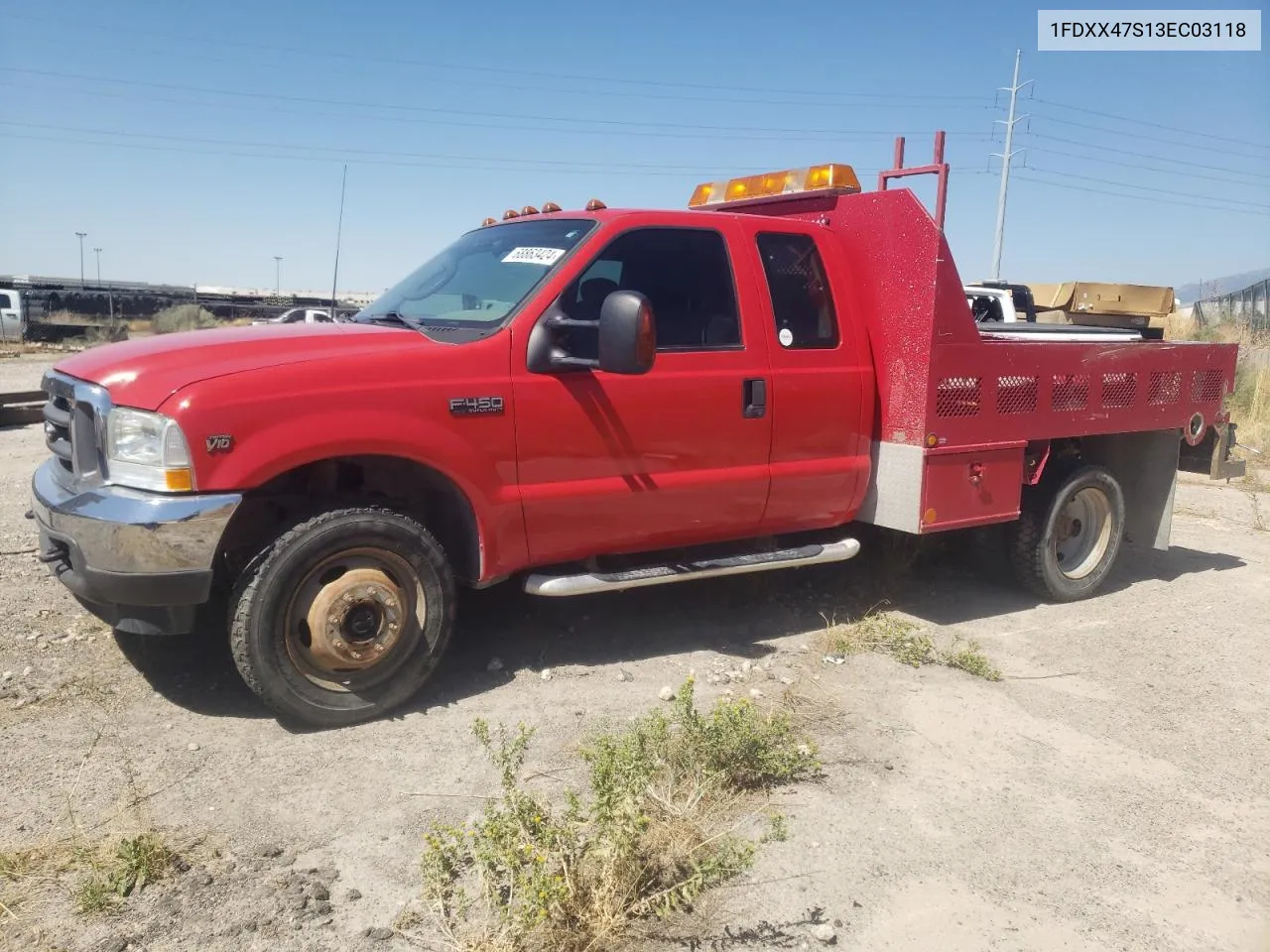 2003 Ford F450 Super Duty VIN: 1FDXX47S13EC03118 Lot: 68863424