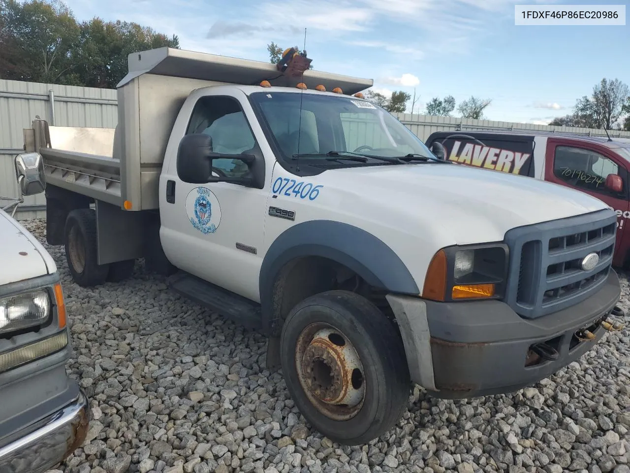 2006 Ford F450 Super Duty VIN: 1FDXF46P86EC20986 Lot: 75826654