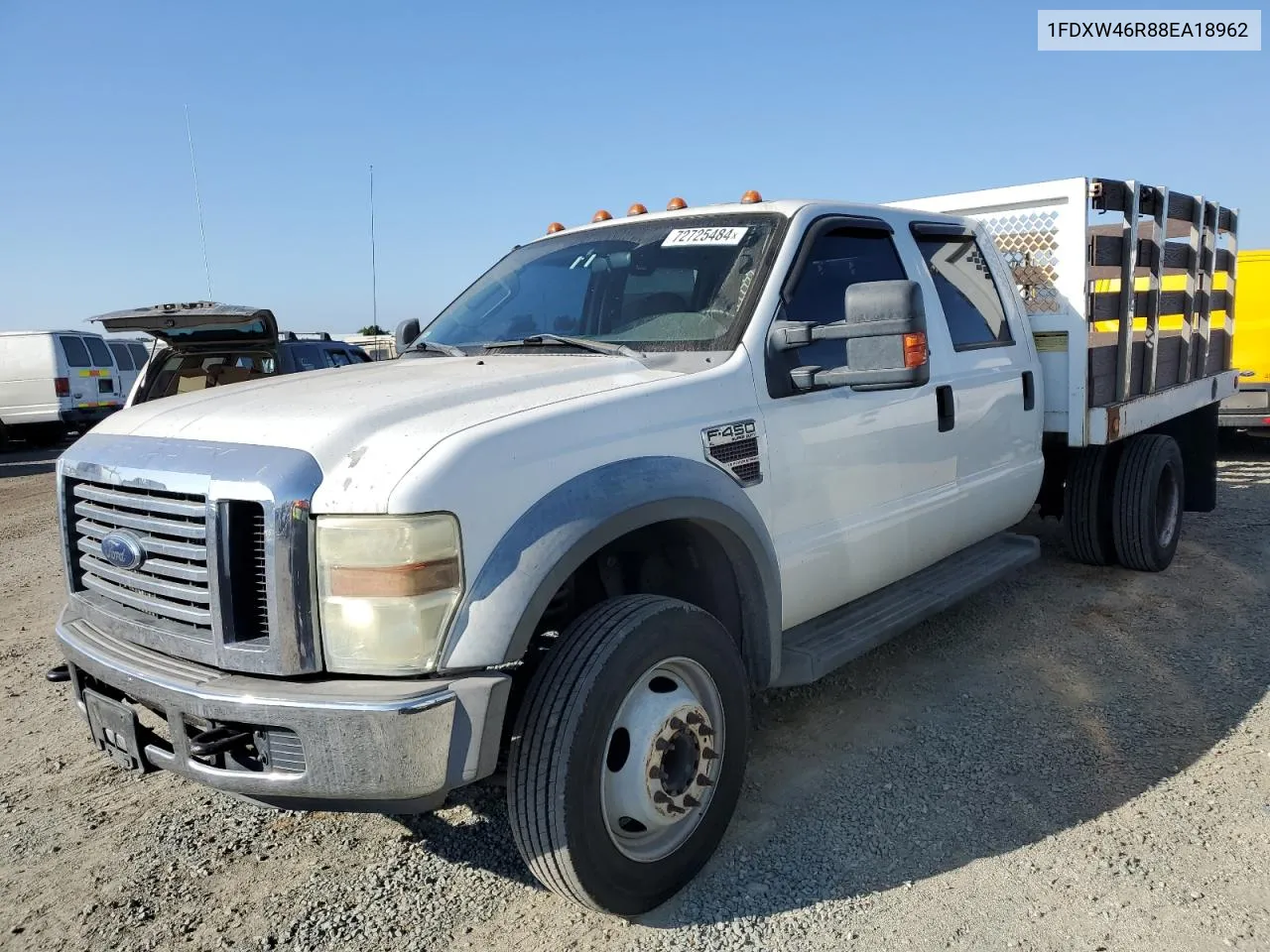 2008 Ford F450 Super Duty VIN: 1FDXW46R88EA18962 Lot: 72725484