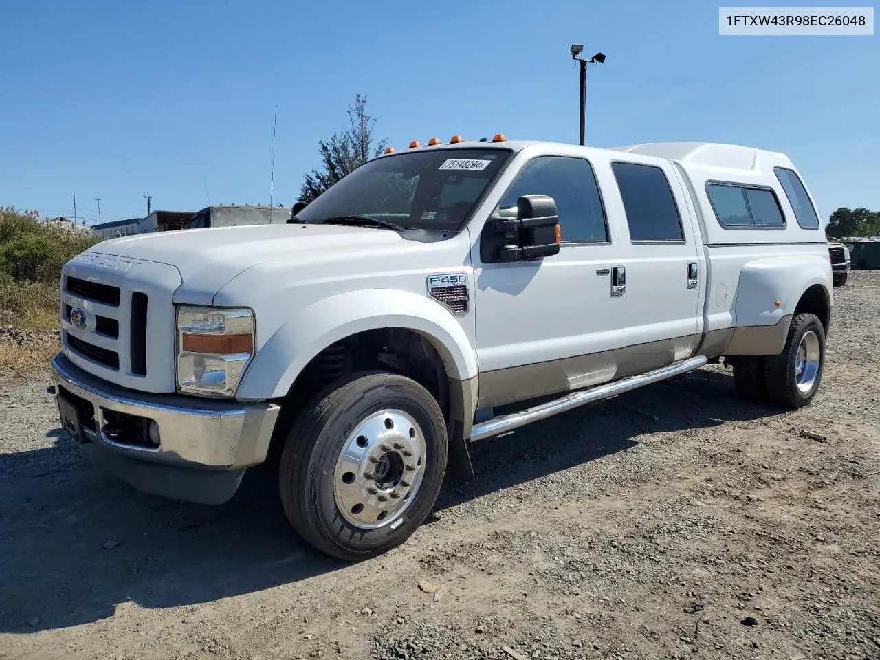 2008 Ford F450 Super Duty VIN: 1FTXW43R98EC26048 Lot: 75148294