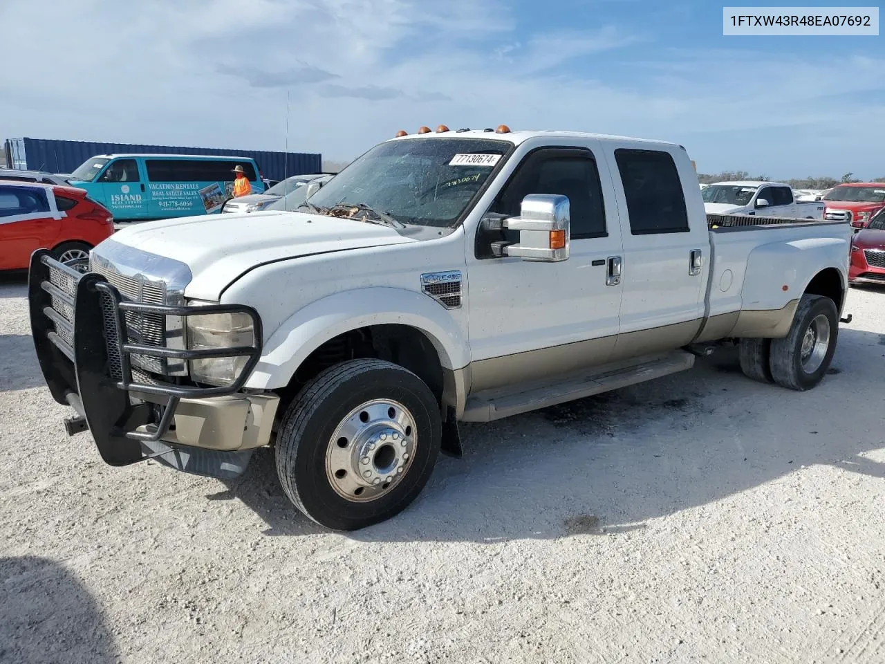 2008 Ford F450 Super Duty VIN: 1FTXW43R48EA07692 Lot: 77130674