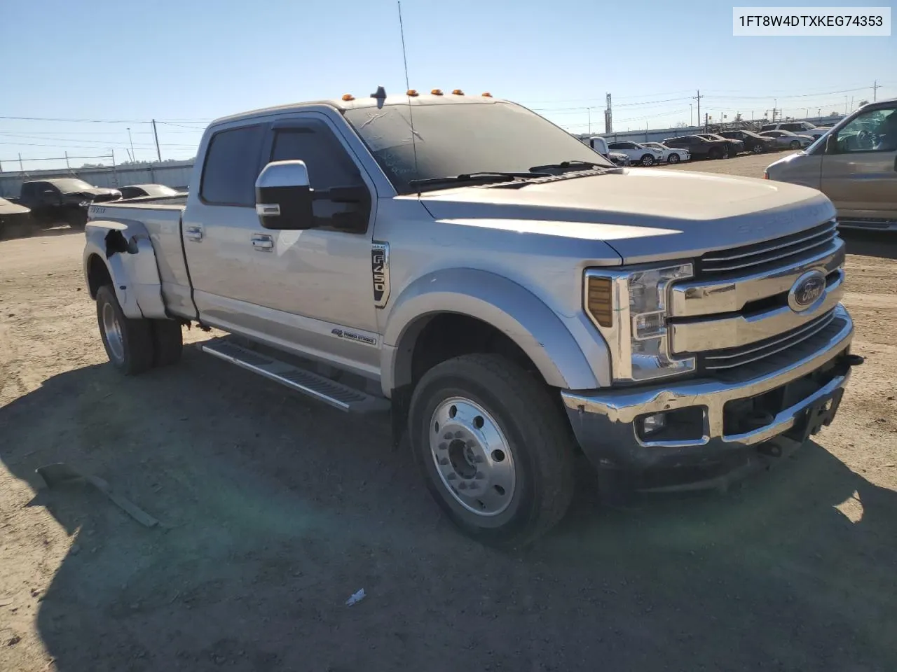 2019 Ford F450 Super Duty VIN: 1FT8W4DTXKEG74353 Lot: 71077974