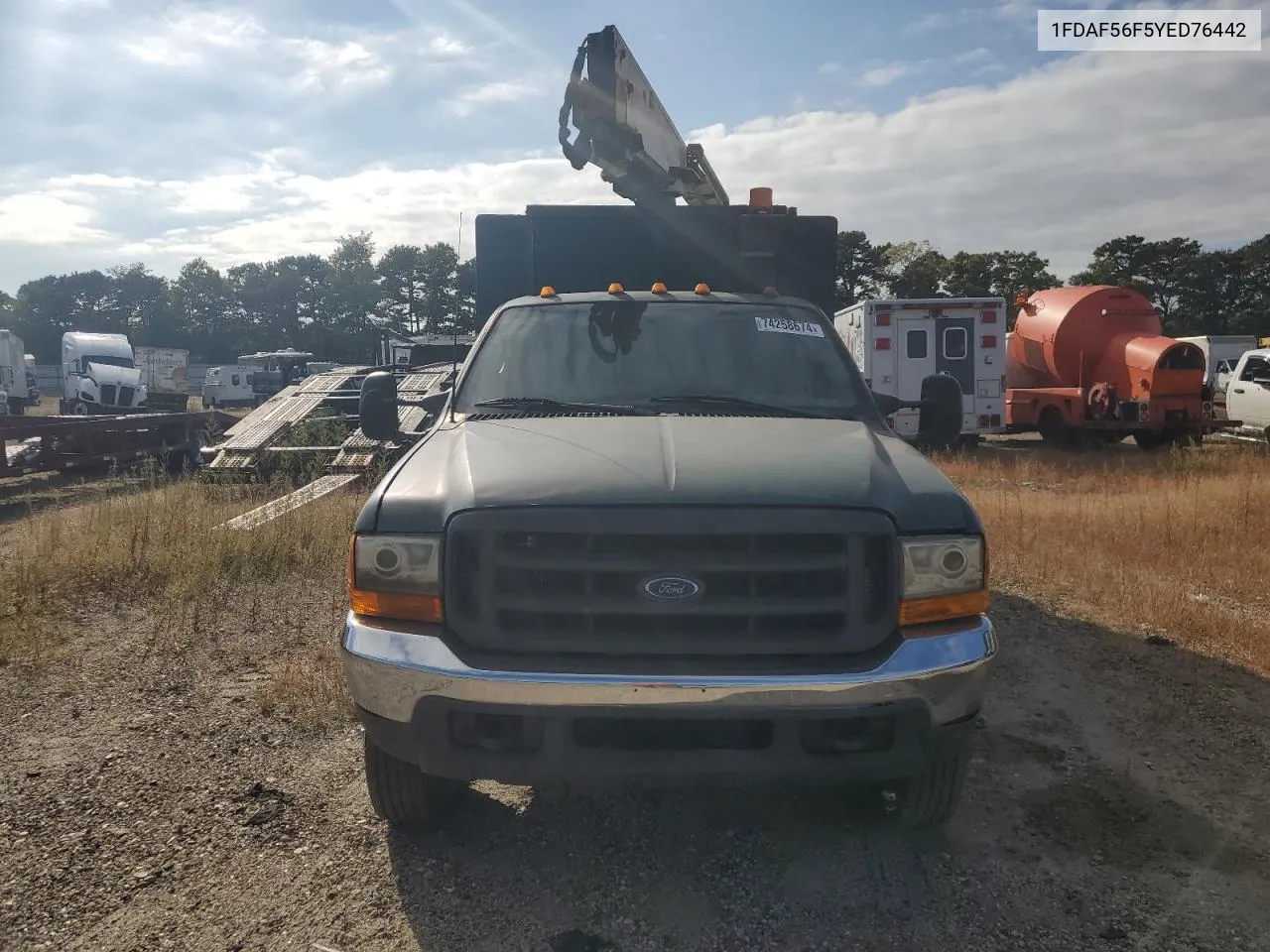 2000 Ford F550 Super Duty VIN: 1FDAF56F5YED76442 Lot: 74258674