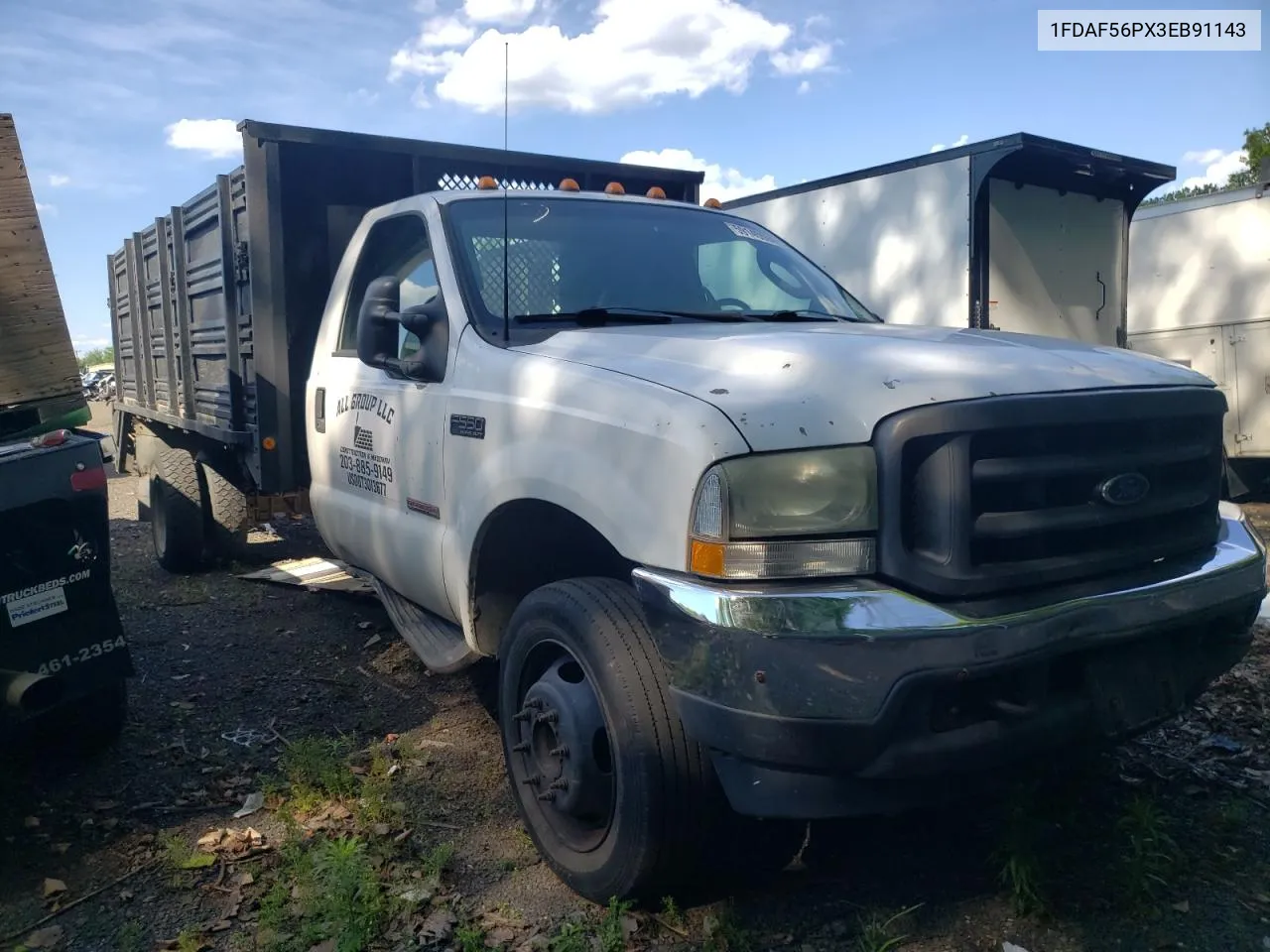 2003 Ford F550 Super Duty VIN: 1FDAF56PX3EB91143 Lot: 59145594