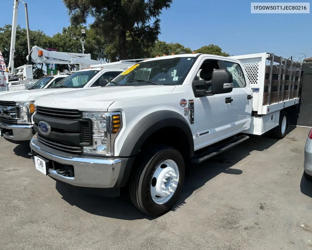 2018 Ford F550 Super Duty VIN: 1FD0W5GT1JEC80216 Lot: 72012484