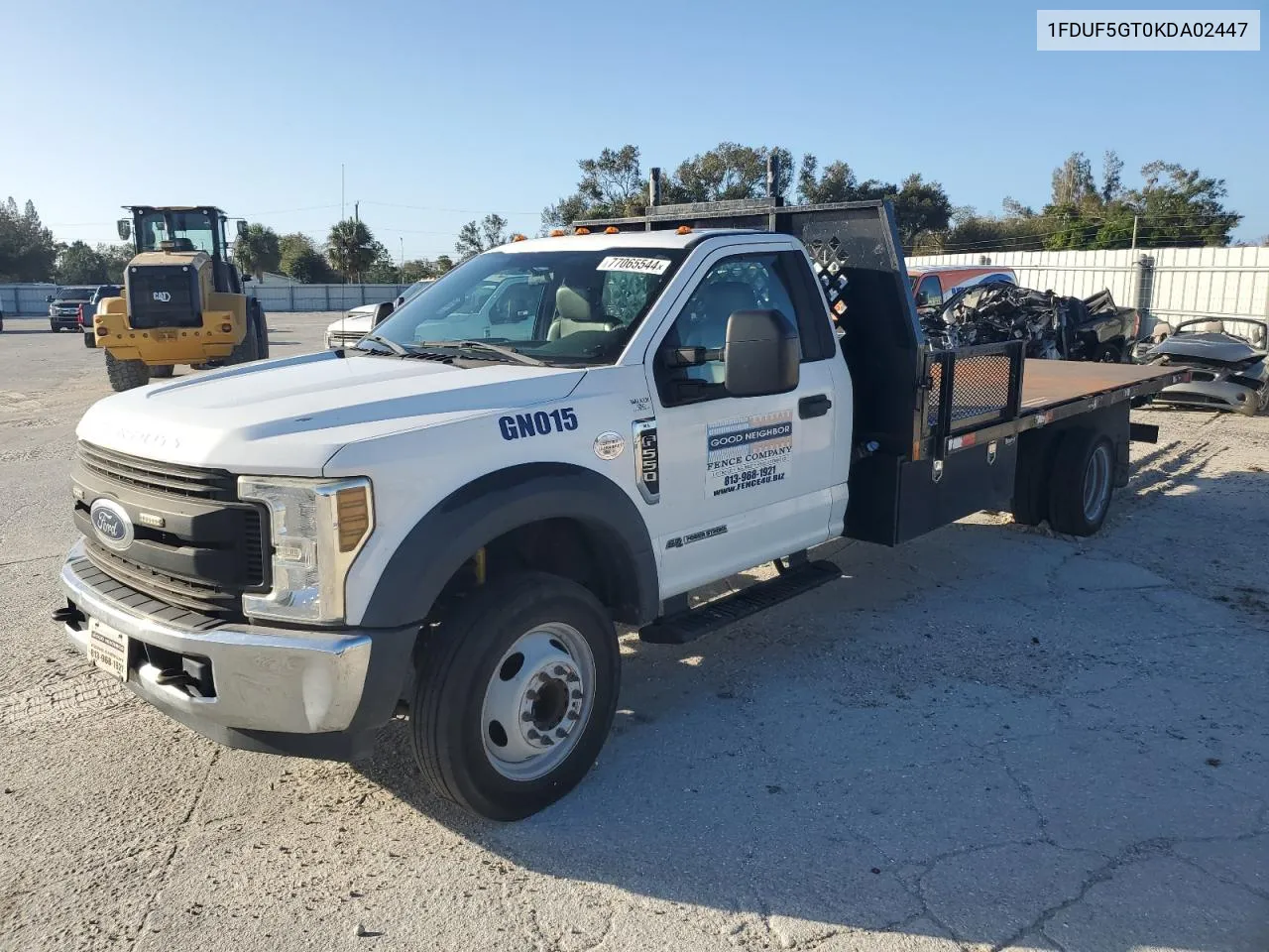 2019 Ford F550 Super Duty VIN: 1FDUF5GT0KDA02447 Lot: 77065544