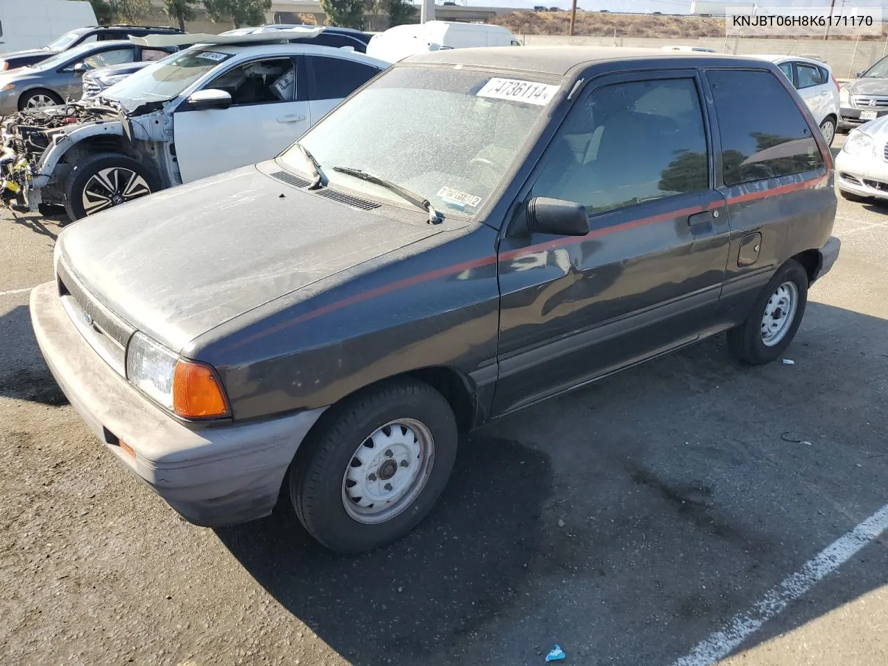 1989 Ford Festiva L VIN: KNJBT06H8K6171170 Lot: 74736114