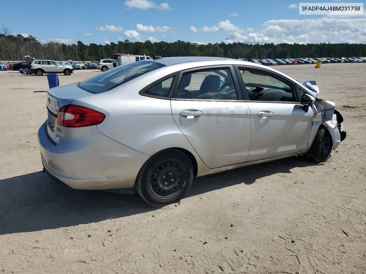 2011 Ford Fiesta S VIN: 3FADP4AJ4BM231758 Lot: 73717564