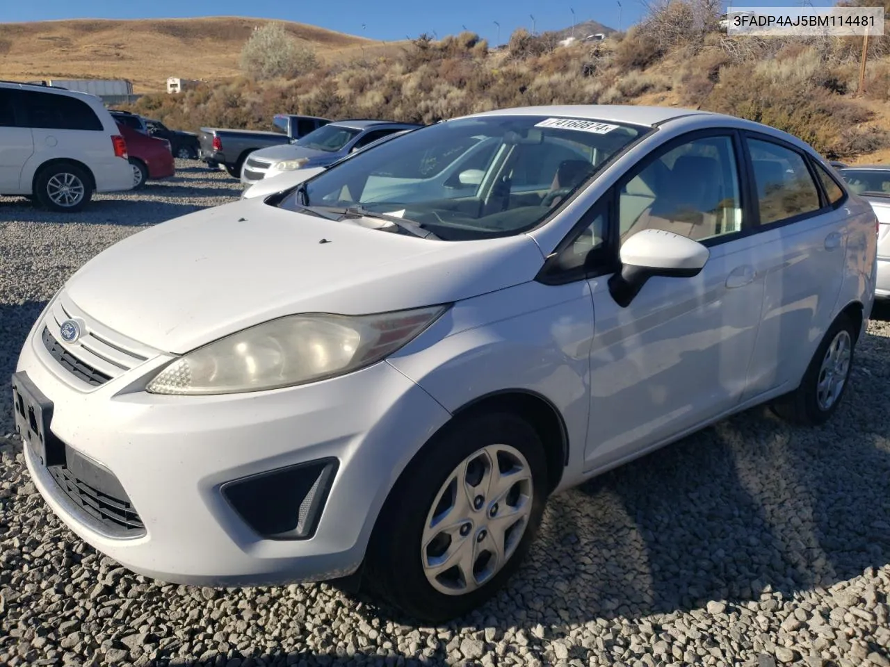 2011 Ford Fiesta S VIN: 3FADP4AJ5BM114481 Lot: 74160874