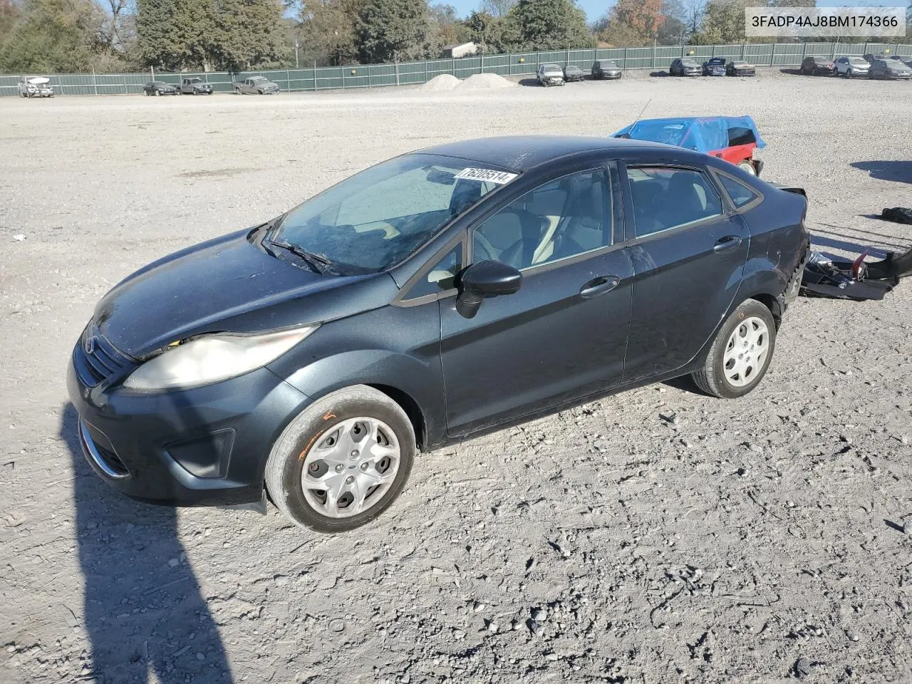 2011 Ford Fiesta S VIN: 3FADP4AJ8BM174366 Lot: 76205514