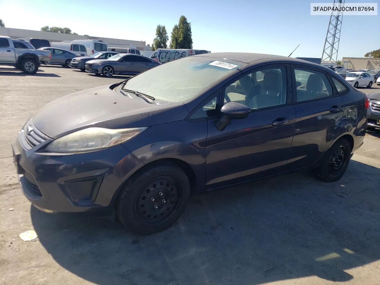 2012 Ford Fiesta S VIN: 3FADP4AJ0CM187694 Lot: 70911714