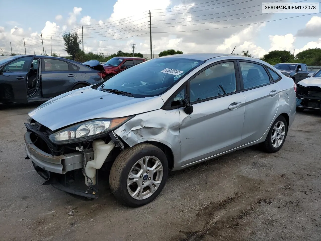 2014 Ford Fiesta Se VIN: 3FADP4BJ0EM172078 Lot: 56632234