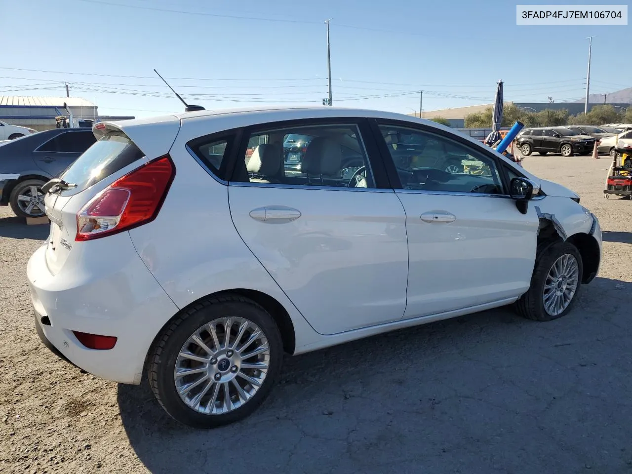 2014 Ford Fiesta Titanium VIN: 3FADP4FJ7EM106704 Lot: 72969054