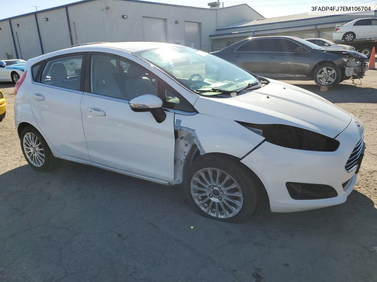 2014 Ford Fiesta Titanium VIN: 3FADP4FJ7EM106704 Lot: 72969054