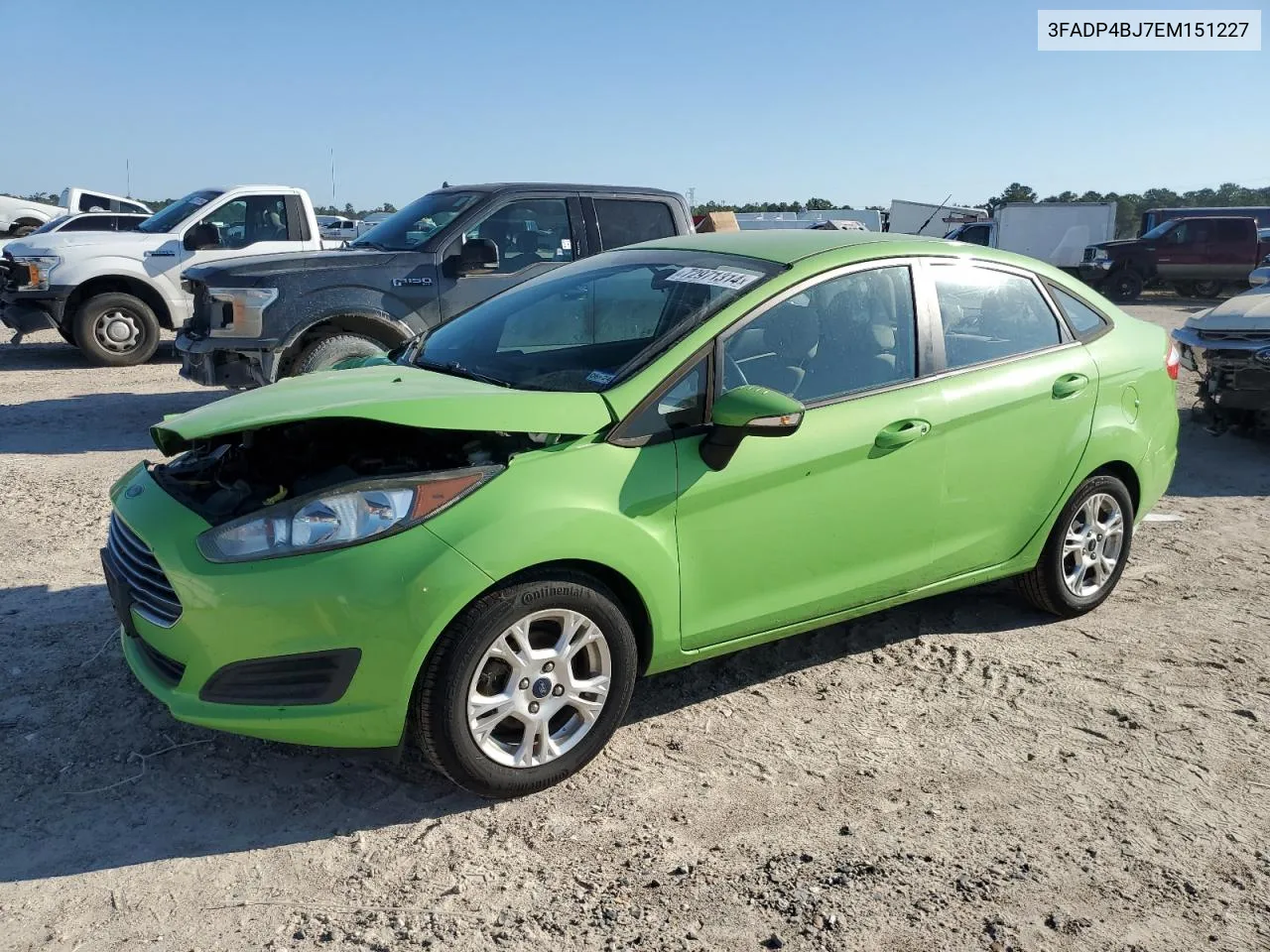 2014 Ford Fiesta Se VIN: 3FADP4BJ7EM151227 Lot: 72971314