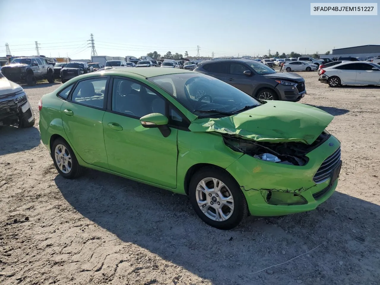 2014 Ford Fiesta Se VIN: 3FADP4BJ7EM151227 Lot: 72971314