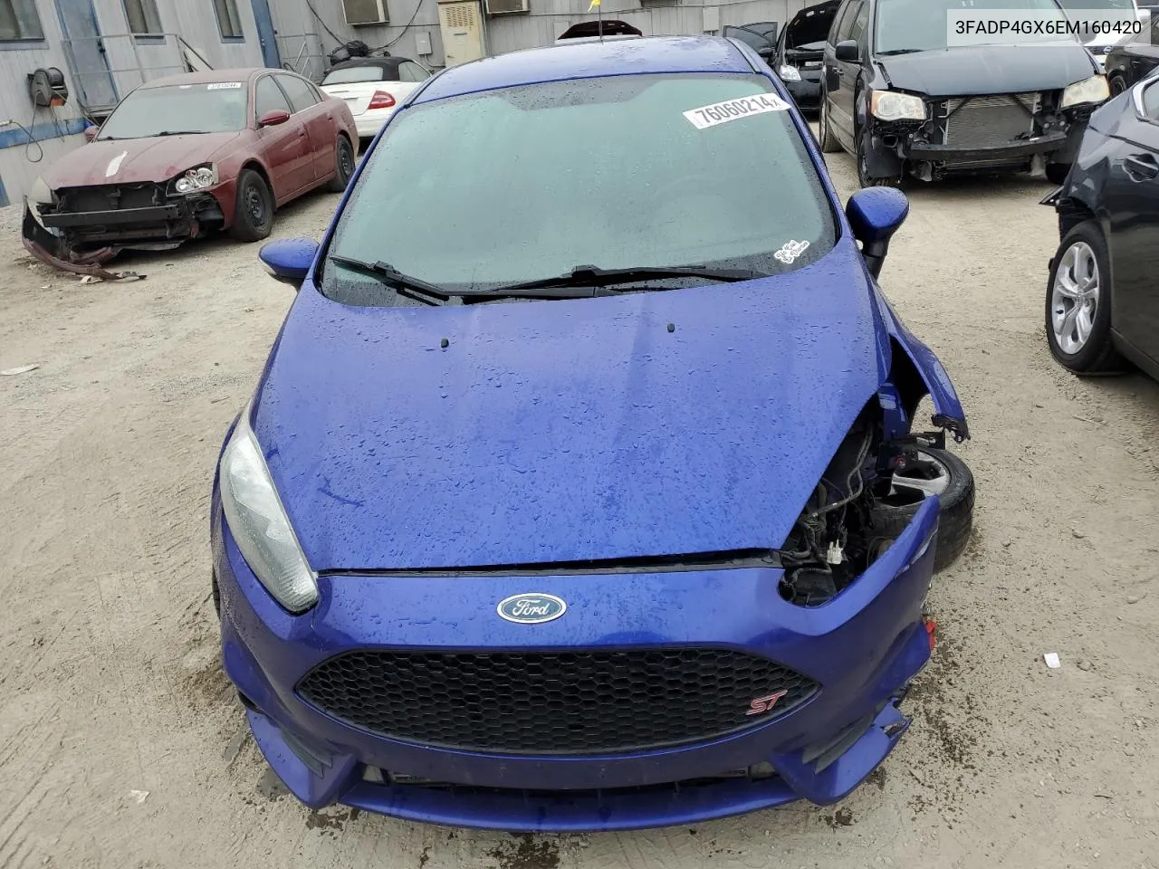 2014 Ford Fiesta St VIN: 3FADP4GX6EM160420 Lot: 76060214