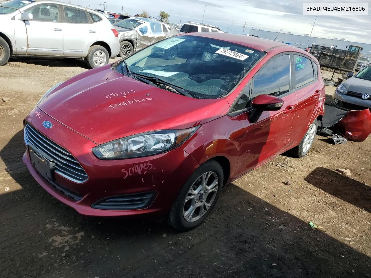 2014 Ford Fiesta Se VIN: 3FADP4EJ4EM216806 Lot: 76772624